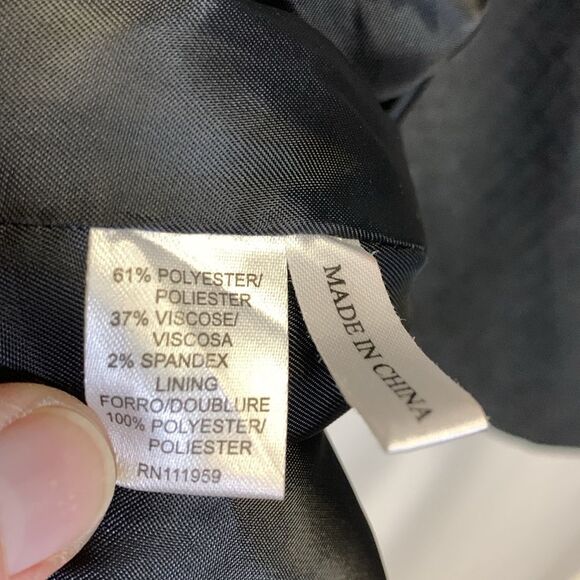 Atelier Charcoal Gray Textured Polyester Blend Blazer Suit Jacket Size 6 - Picture 8 of 13